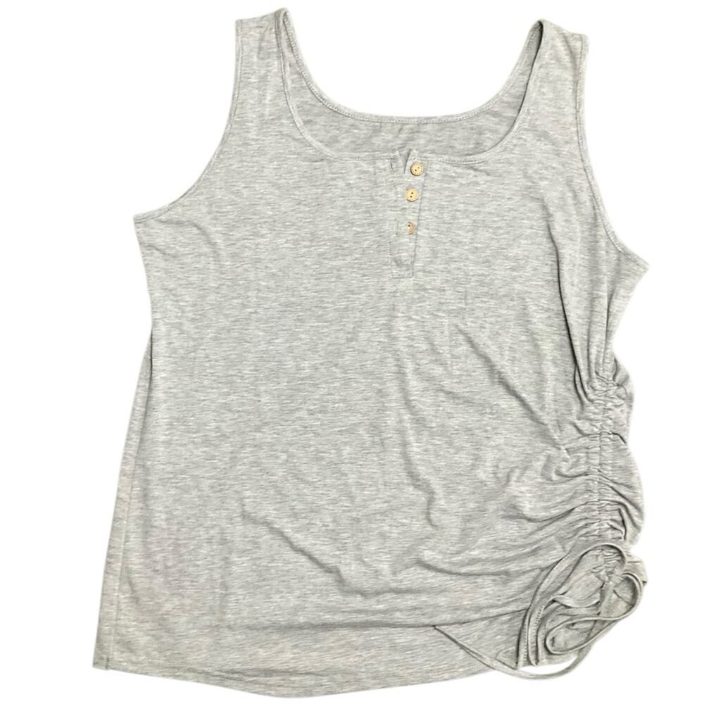 Unbranded Women's Gray Sleeveless Side Cinched Tank Top Size XL EUC